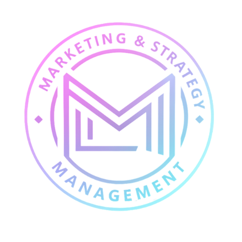Marketing and strategy management logo in pastel gradient colors